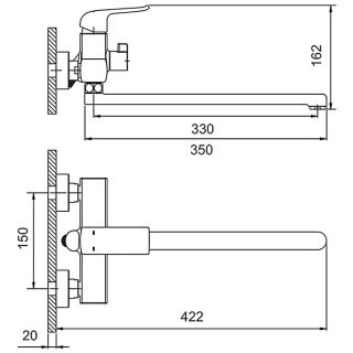 Смеситель для ванны Gappo G2250 чёрный